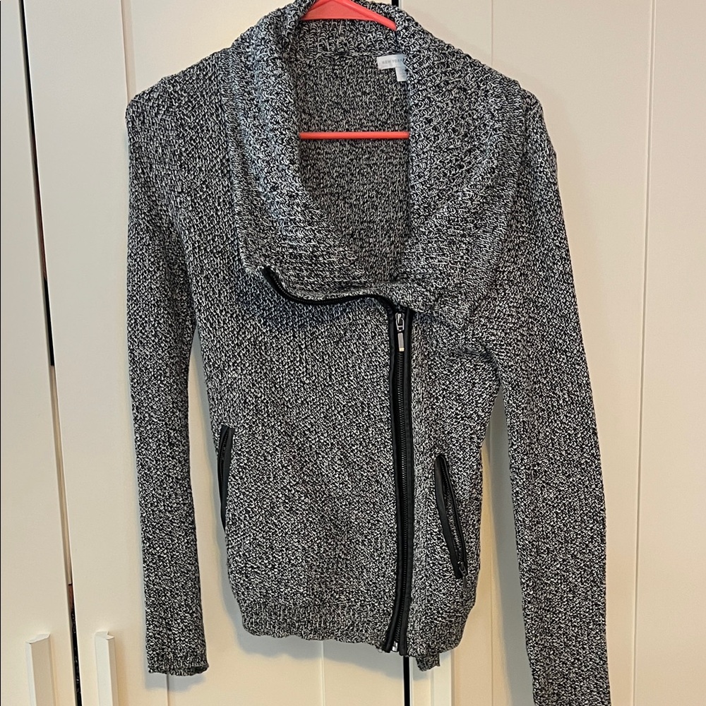 New York & Company Black and White Cowl Neck Sweater